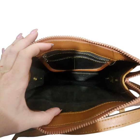 Dooney & Bourke All-Weather Leather Crossbody Bag Black Brown Vintage USA - Picture 5 of 9